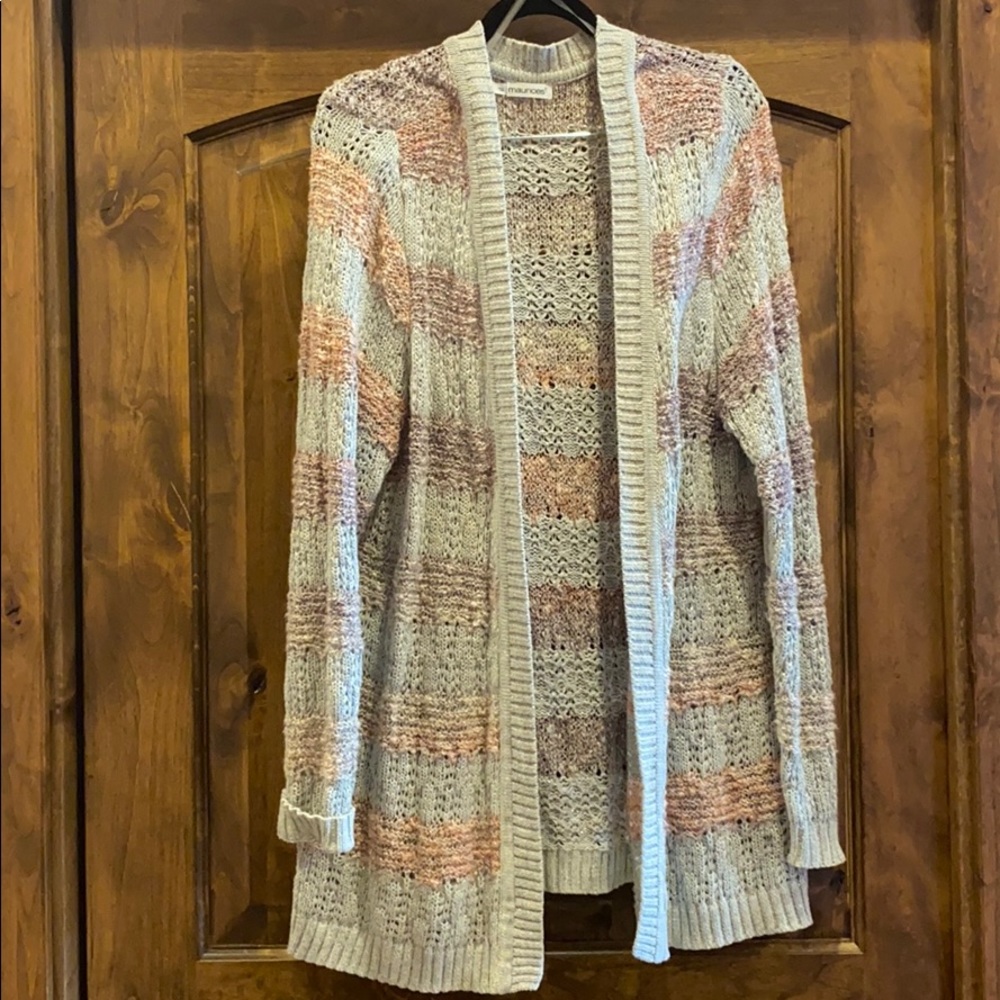 Gray & lavender cardigan